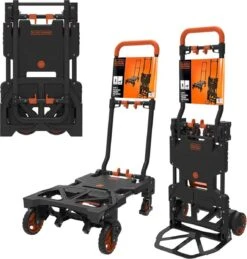 Black & Decker BLACK+DECKER 2-in-1 Steekwagen En Platformwagen - Opvouwbaar - Steekwagen 120KG - Platformwagen 50KG - Zwart/Oranje