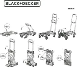 Black & Decker BLACK+DECKER 2-in-1 Steekwagen En Platformwagen - Opvouwbaar - Steekwagen 120KG - Platformwagen 50KG - Zwart/Oranje -Black & Decker 1200x1040 1