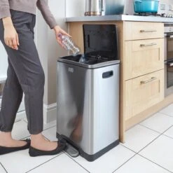 Black & Decker BLACK+DECKER Pedaalemmer RVS - Inhoud 2x20L - Soft Close - Moderne Prullenbak -Black & Decker 1200x1200 80