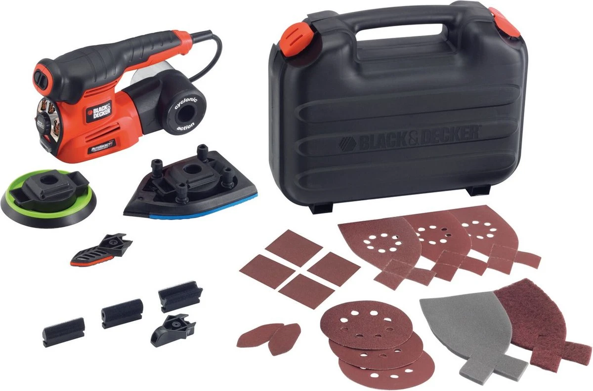 Black & Decker BLACK+DECKER KA280K-QS Multischuurmachine - 220W - 19 Accessoires - Opbergkoffer